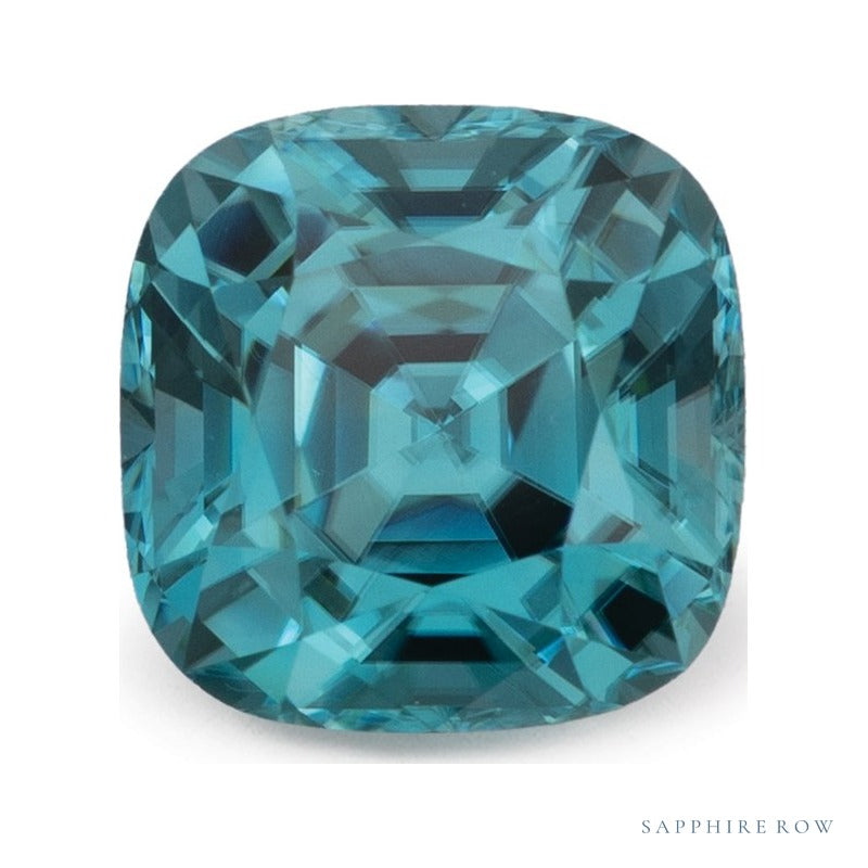 2.45 ct natural blue zircon from Cambodia, cushion cut | Sapphire Row · cut7