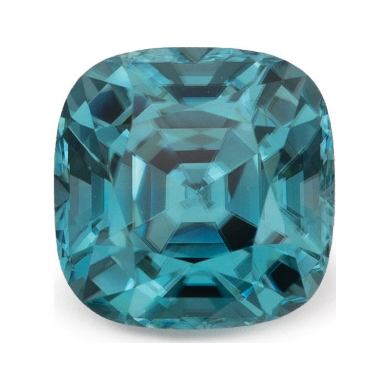 2.45 ct natural blue zircon from Cambodia, cushion cut | Sapphire Row · cut7