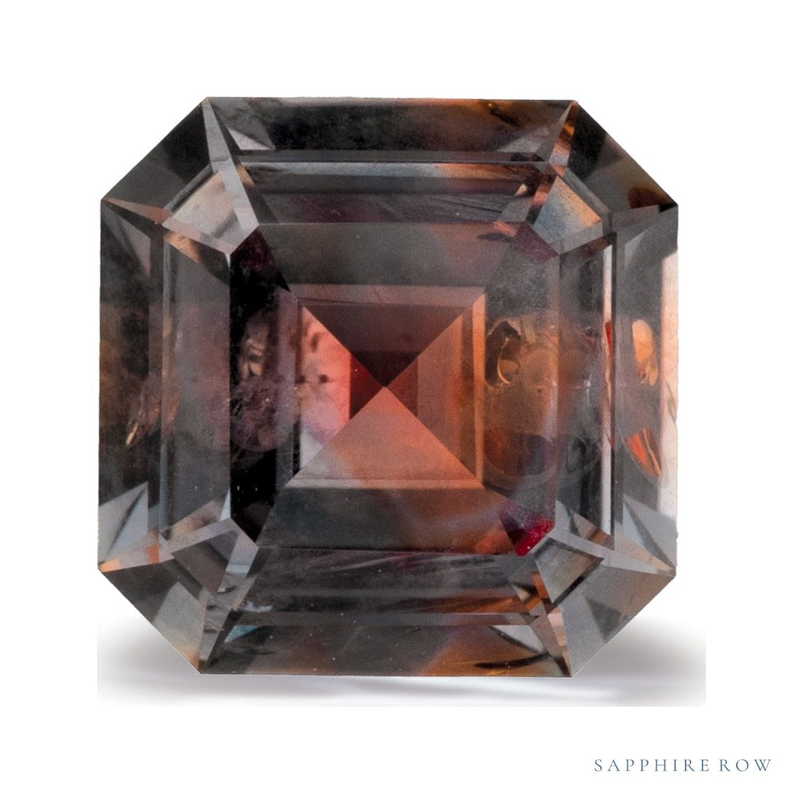 2.40 ct natural orange sapphire from Montana, asscher cut | Sapphire Row · cut7
