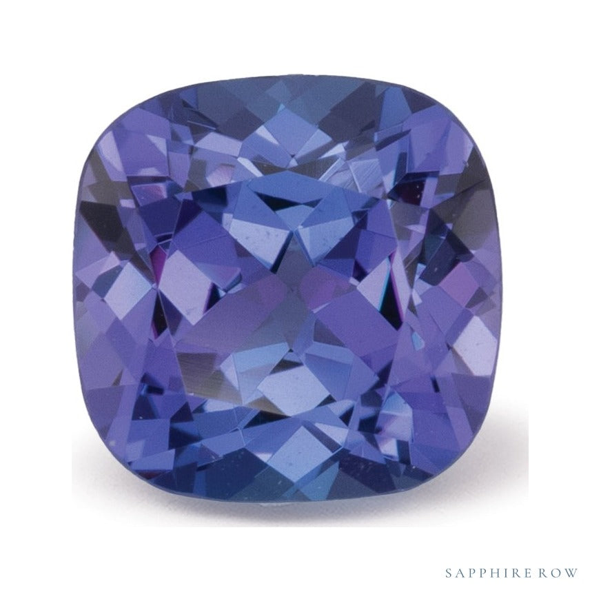 2.32 ct natural blue tanzanite from Tanzania, cushion cut | Sapphire Row · cut7