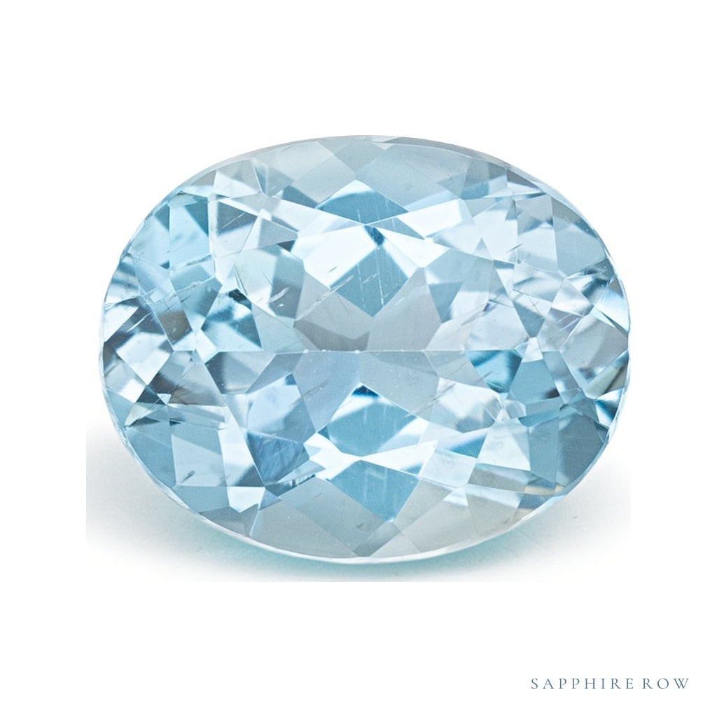 2.27 ct natural blue aquamarine from Mozambique, oval cut | Sapphire Row · cut6