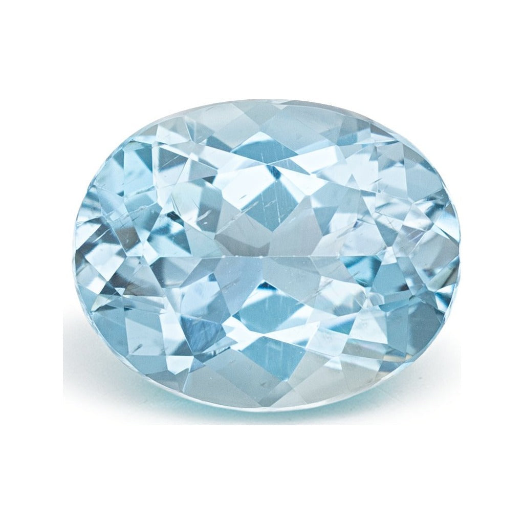 2.27 ct natural blue aquamarine from Mozambique, oval cut | Sapphire Row · cut7