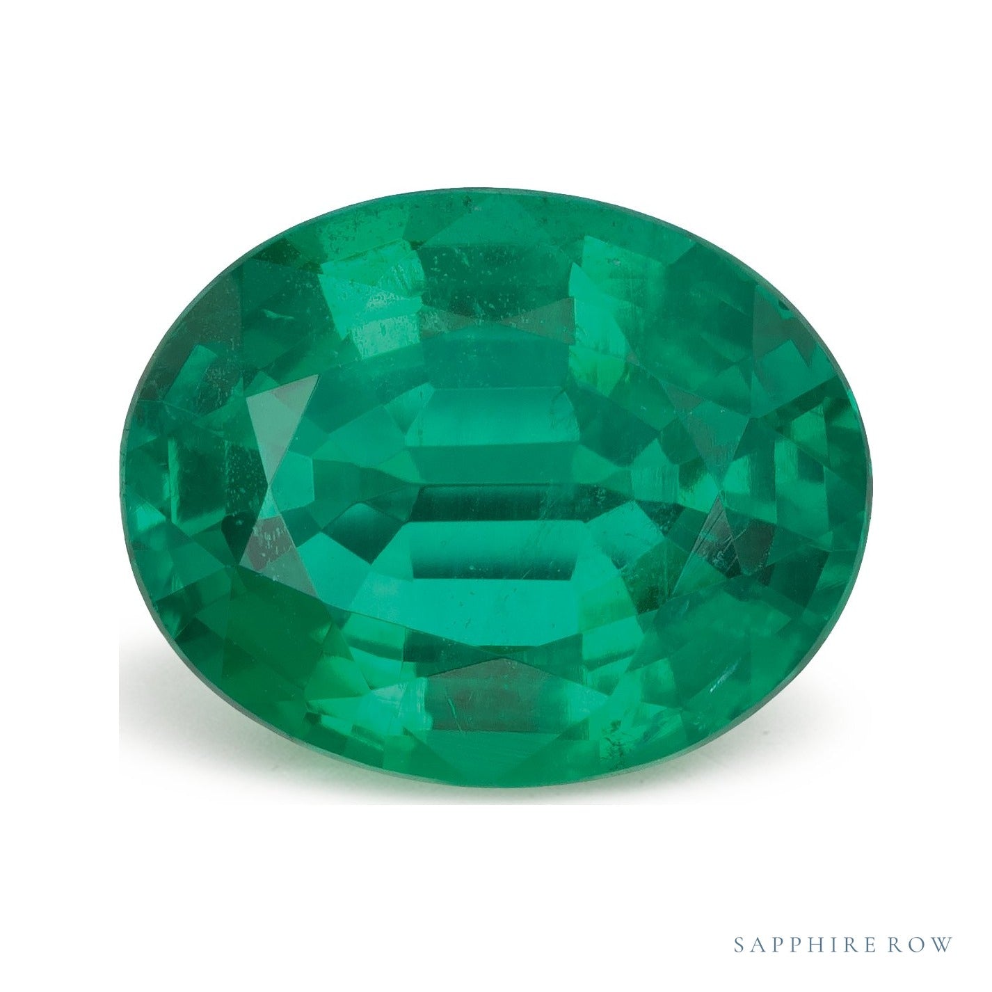 2.23 ct natural green emerald from Zambia, oval cut | Sapphire Row · cut6
