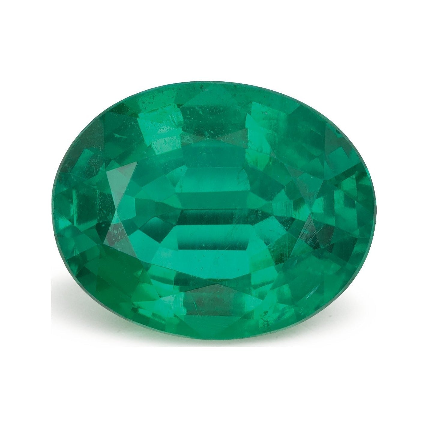 2.23 ct natural green emerald from Zambia, oval cut | Sapphire Row · cut7