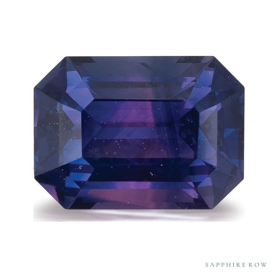 2.13 ct natural purple sapphire from Mozambique, emerald cut | Sapphire Row · cut6