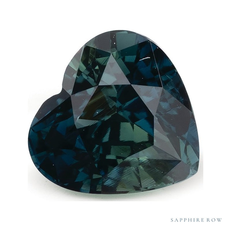 2.05 ct natural teal sapphire from Madagascar, heart cut | Sapphire Row · cut7