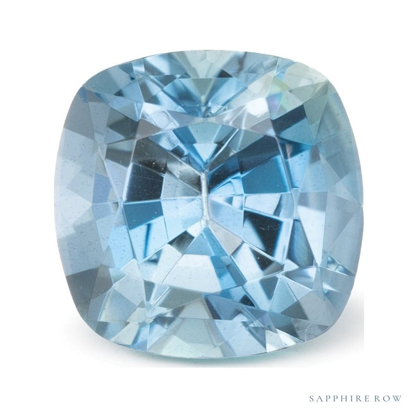 2.04 ct natural blue aquamarine from Nigeria, cushion cut | Sapphire Row · cut6