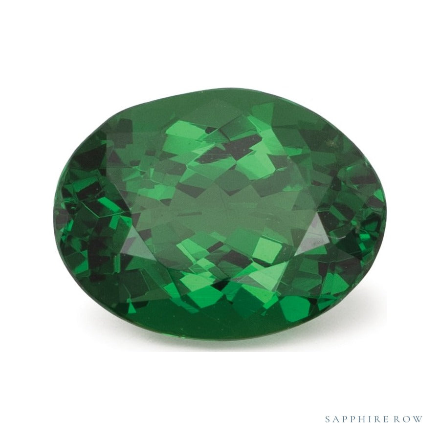 1.90 ct natural green tsavorite garnet from Kenya, oval cut | Sapphire Row · cut6