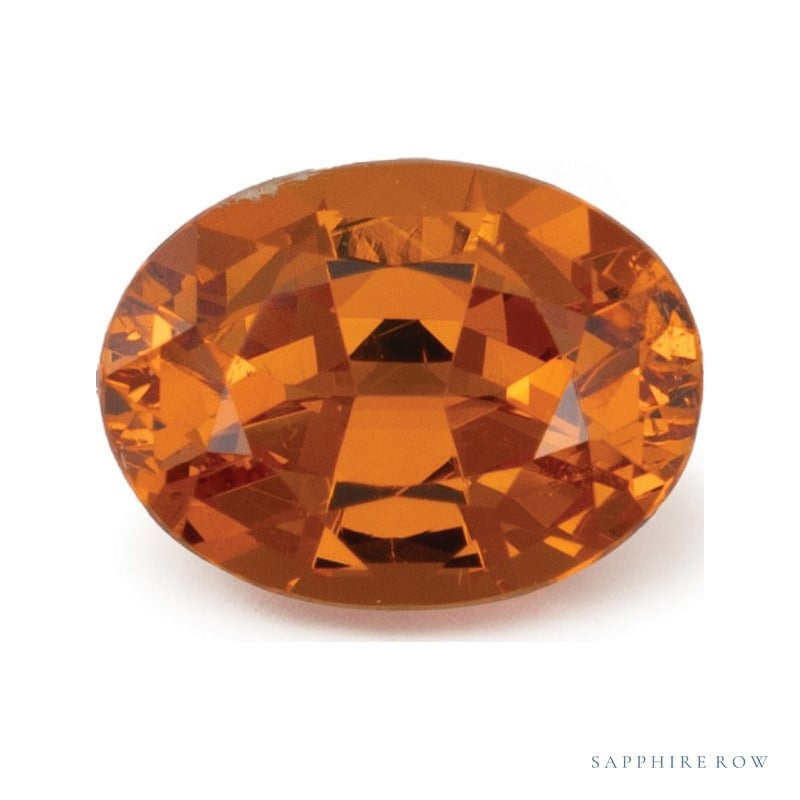1.58 ct natural orange spessartite garnet from Nigeria, oval cut | Sapphire Row · cut6