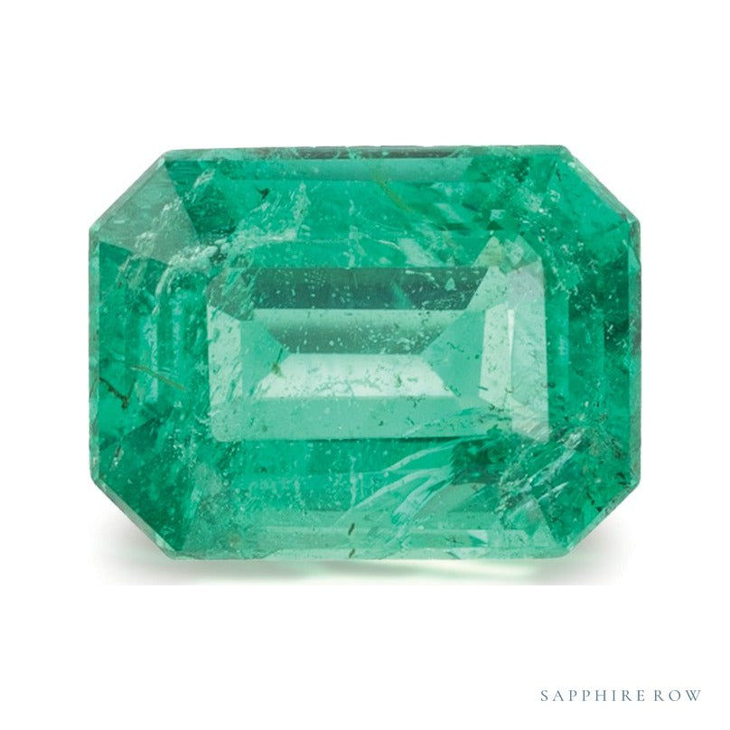 1.54 ct natural green emerald from Zambia, emerald cut | Sapphire Row · cut6