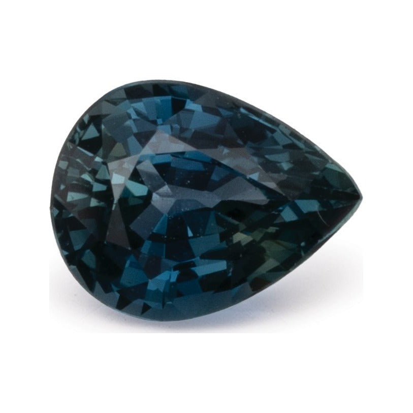 1.52 ct natural teal sapphire from Madagascar, pear cut | Sapphire Row · cut7