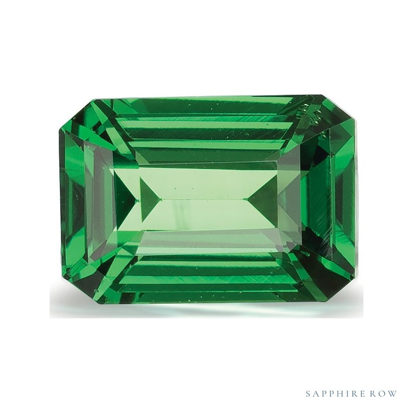 1.52 ct natural green tsavorite garnet from Kenya, emerald cut | Sapphire Row · cut6