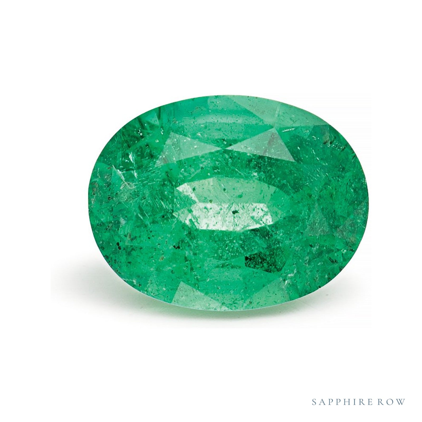 1.46 ct Oval Natural Emerald — Sapphire Row · cut4