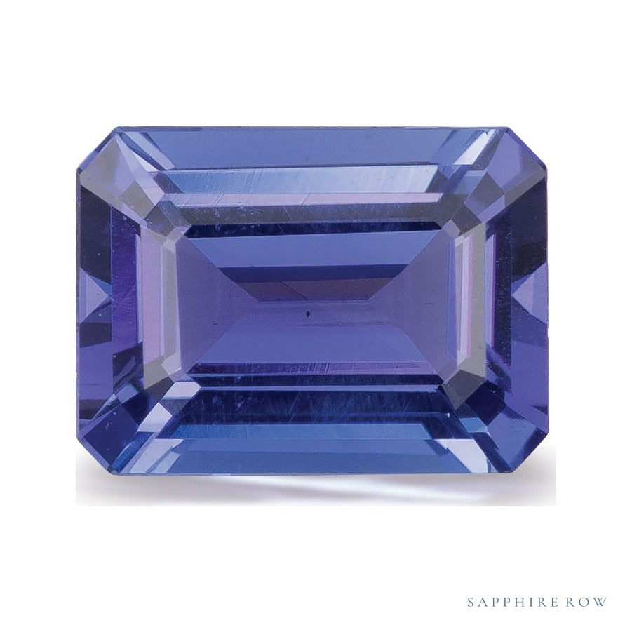 1.48 ct natural blue tanzanite from Brazil, emerald cut | Sapphire Row · cut6