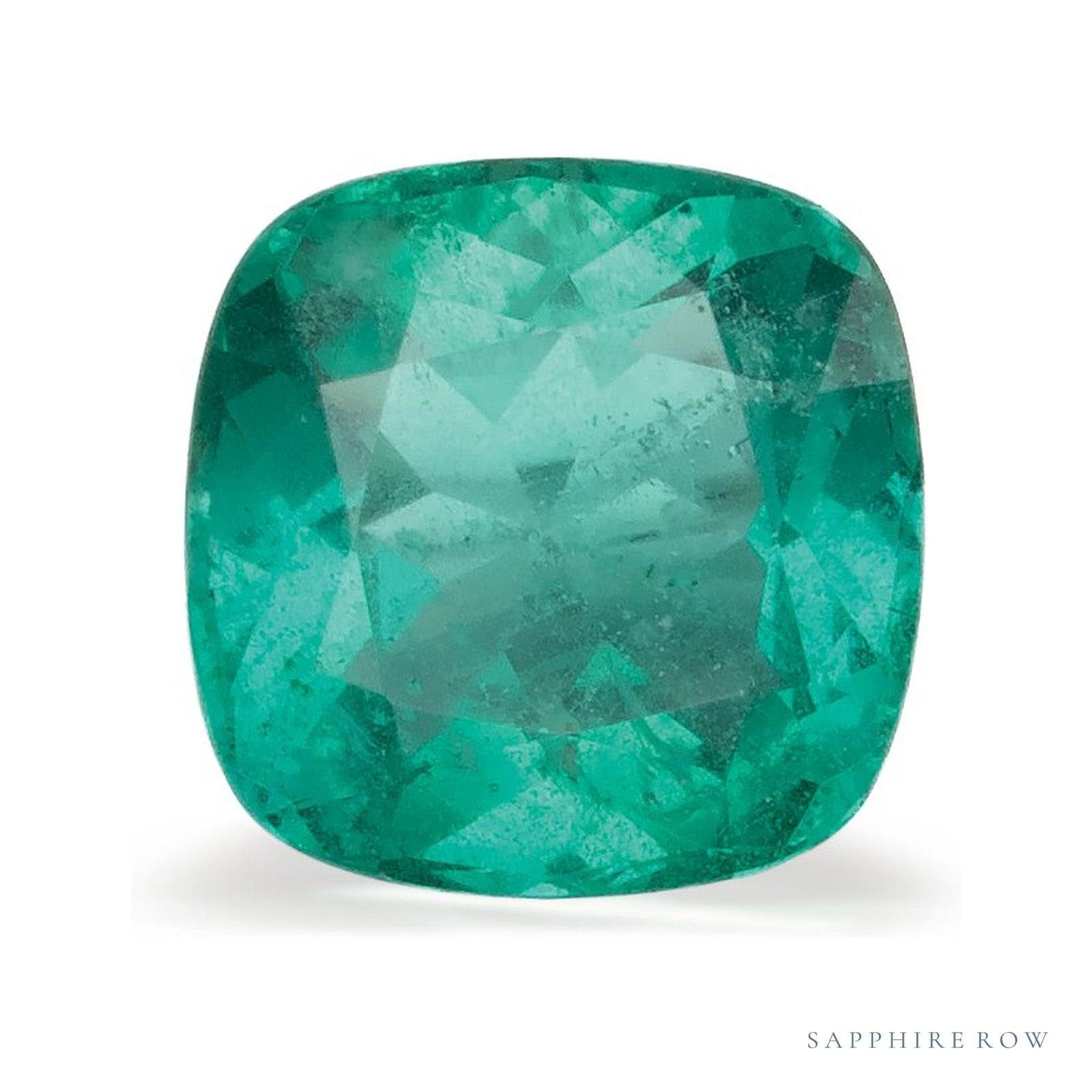 1.42 ct Cushion Natural Emerald — Sapphire Row · cut4