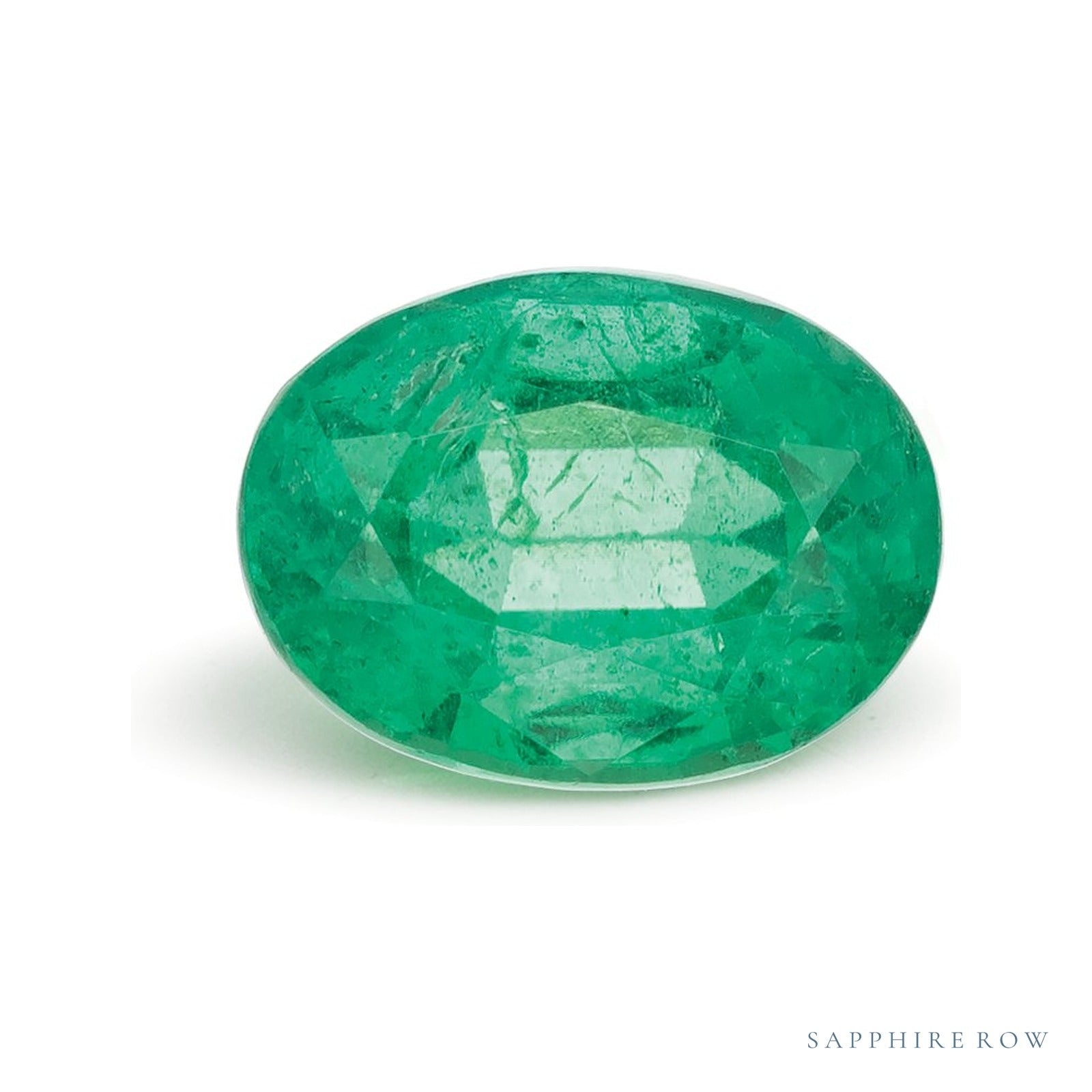 1.38 ct Oval Natural Emerald — Sapphire Row · cut4