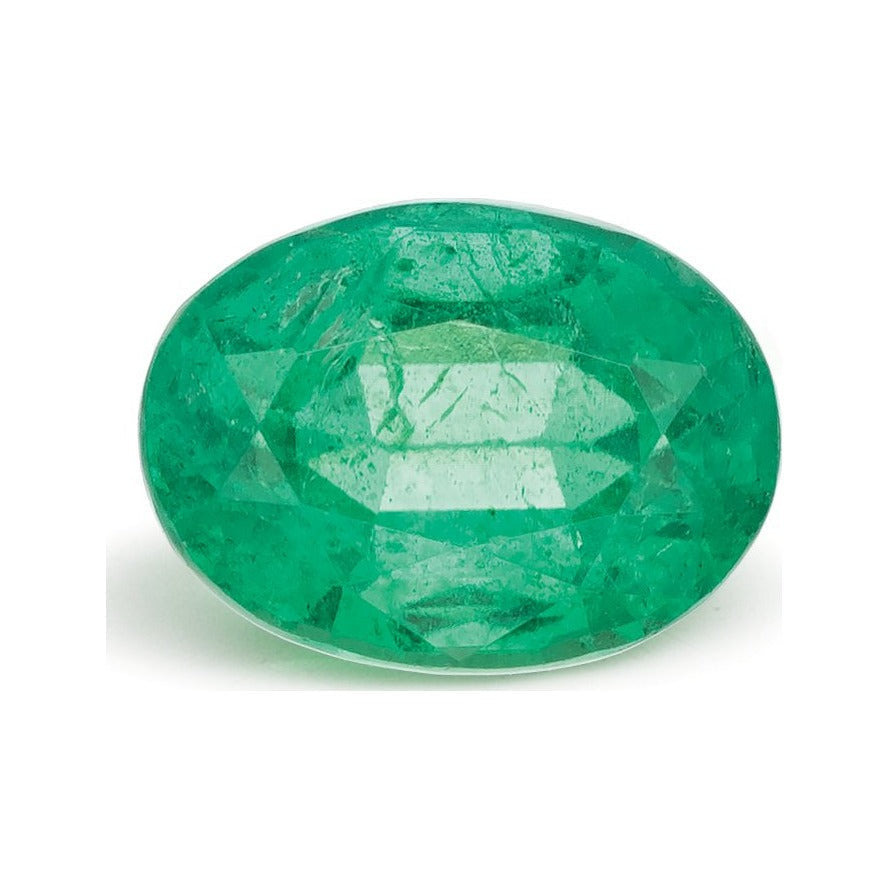 1.38 ct natural green emerald from Zambia, oval cut | Sapphire Row · cut7