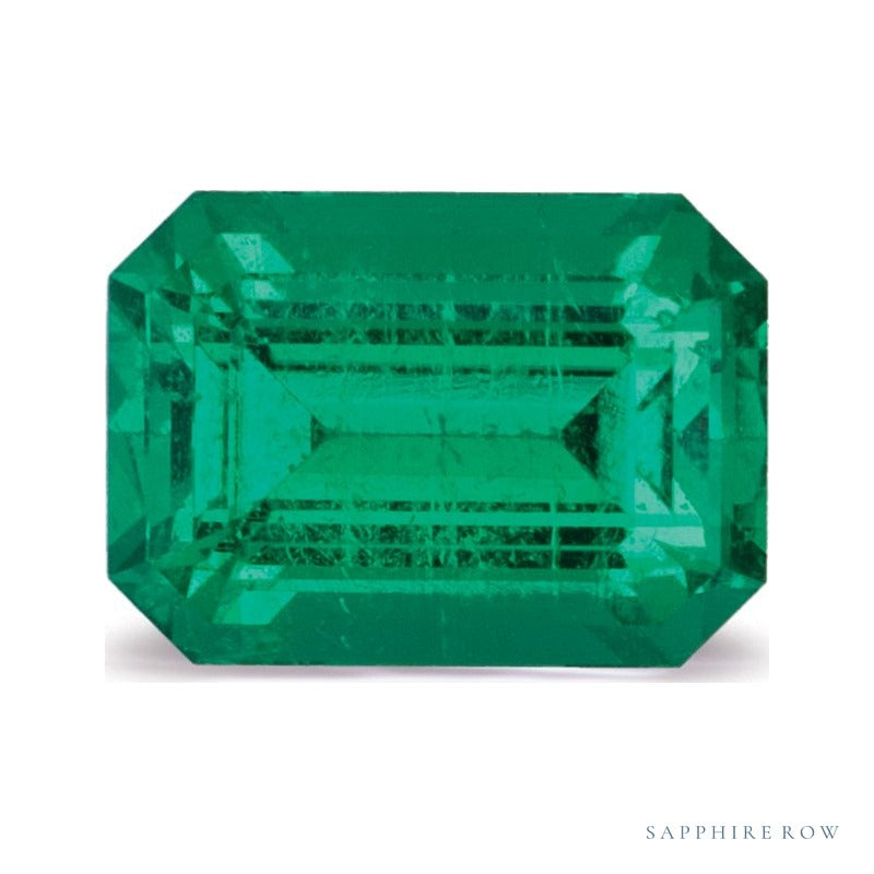 1.37 ct natural green emerald from Afghanistan, emerald cut | Sapphire Row · cut6