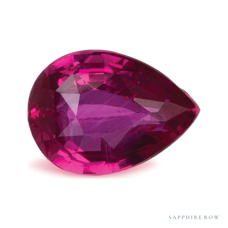 1.38 ct natural red ruby from Mozambique, pear cut | Sapphire Row · cut4 · cut5