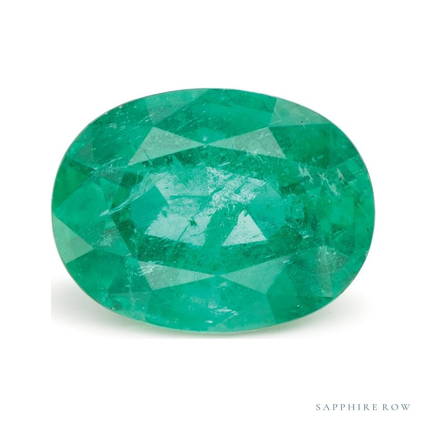 1.36 ct natural green emerald from Zambia, oval cut | Sapphire Row · cut6