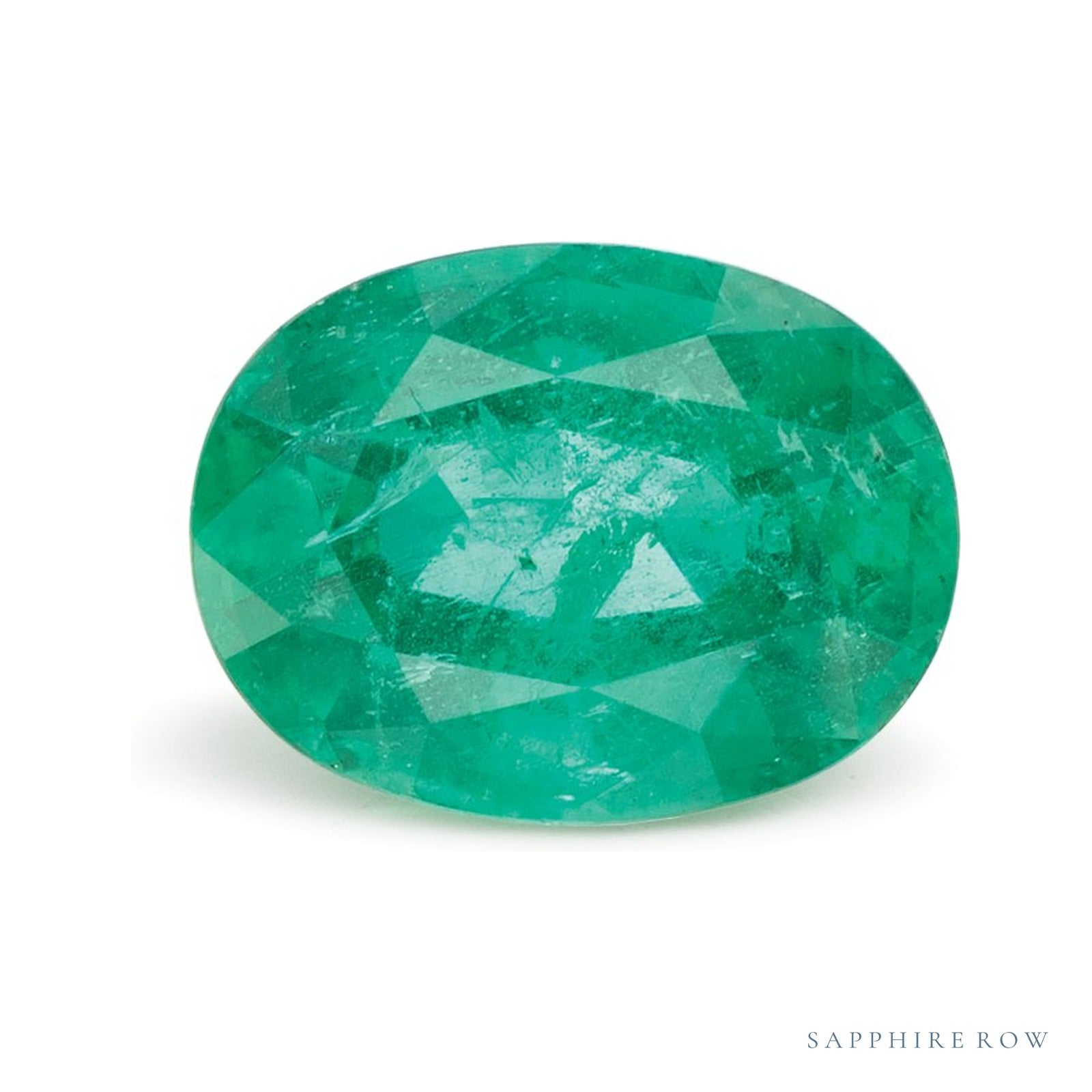 1.36 ct Oval Natural Emerald — Sapphire Row · cut4