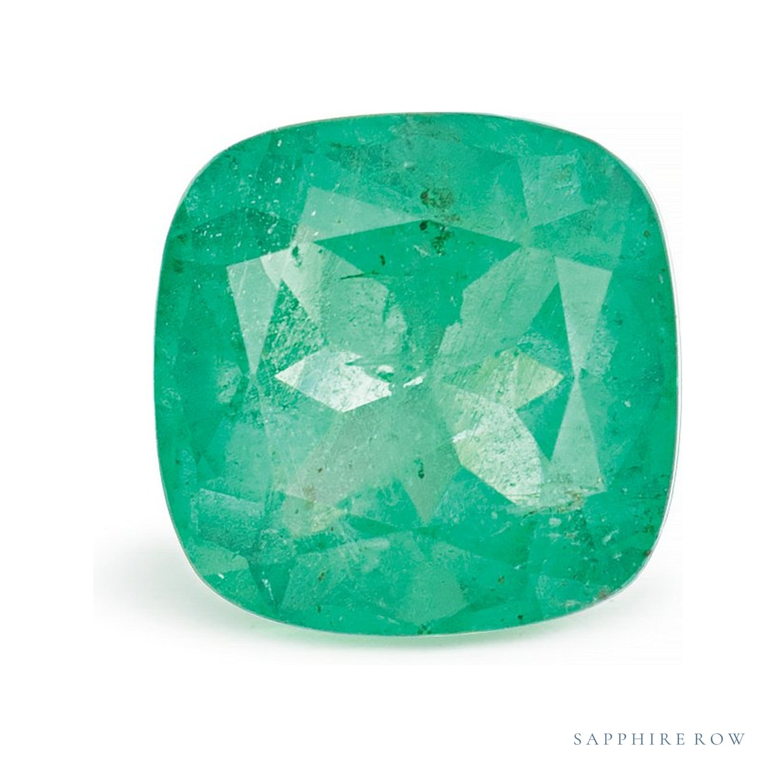 1.36 ct Cushion Natural Emerald — Sapphire Row · cut4