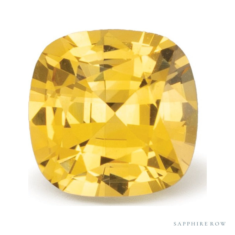 1.35 ct natural yellow sapphire from Sri Lanka, cushion cut | Sapphire Row · cut7