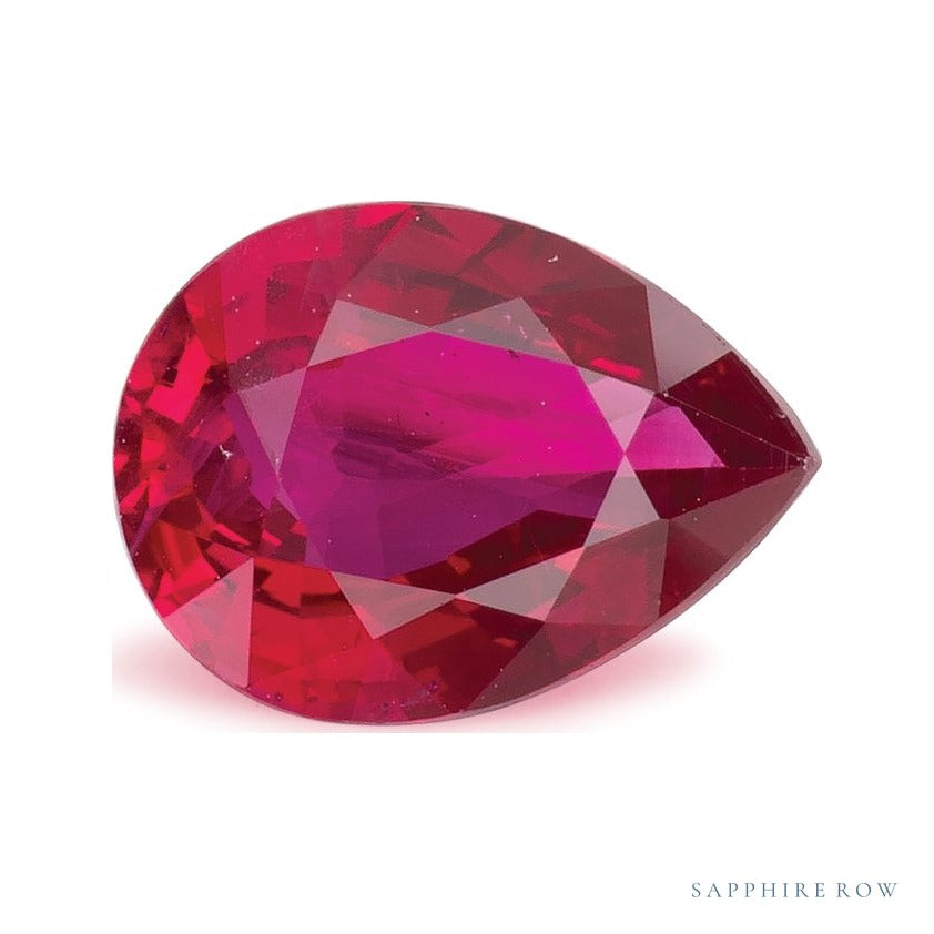 1.27 ct natural red ruby from Mozambique, pear cut | Sapphire Row · cut4 · cut5