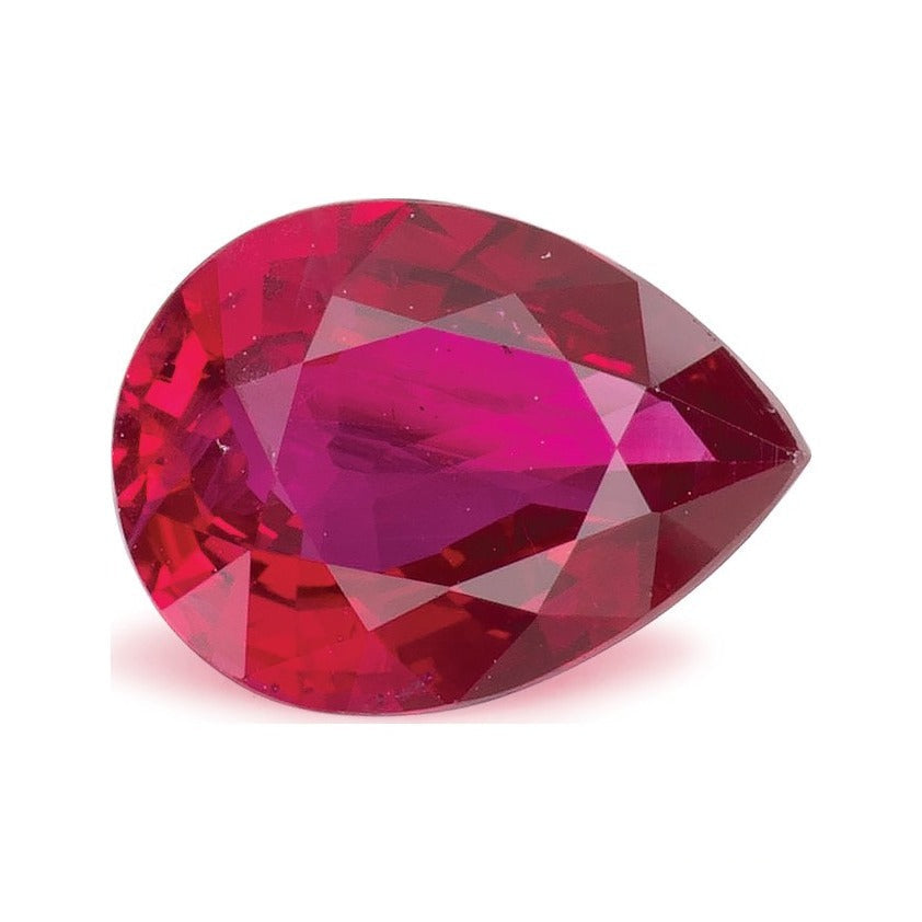 1.27 ct natural red ruby from Mozambique, pear cut | Sapphire Row · cut7