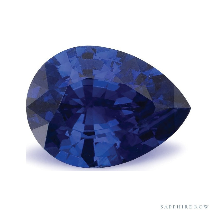1.25 ct natural blue sapphire from Sri Lanka, pear cut | Sapphire Row · cut7