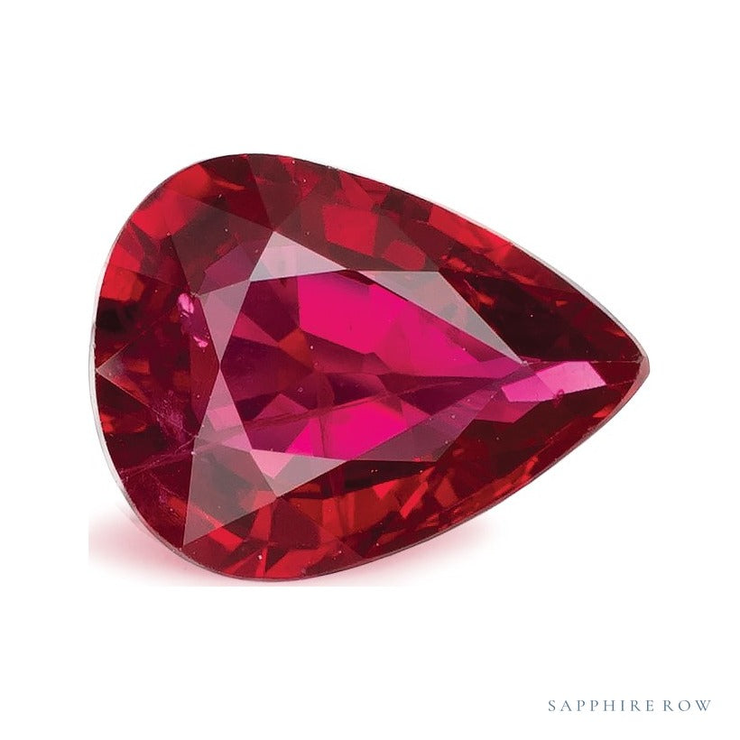 1.18 ct natural red ruby from Mozambique, pear cut | Sapphire Row · cut4 · cut5