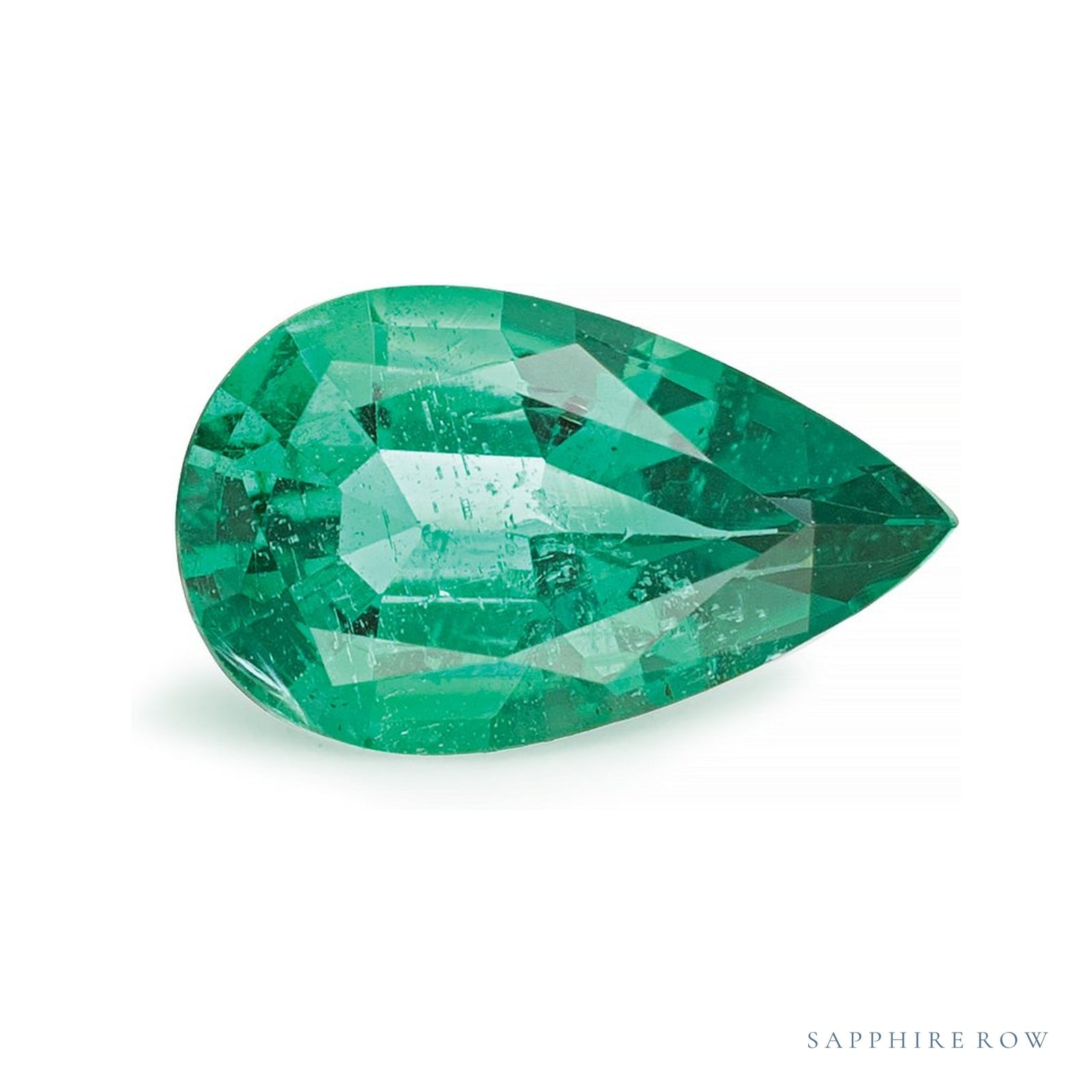 1.09 ct Pear Natural Emerald — Sapphire Row · cut4