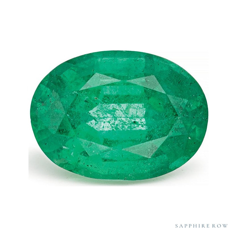 1.09 ct natural green emerald from Zambia, oval cut | Sapphire Row · cut6