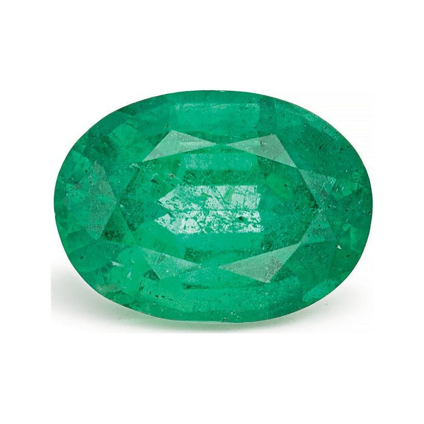1.09 ct natural green emerald from Zambia, oval cut | Sapphire Row · cut7