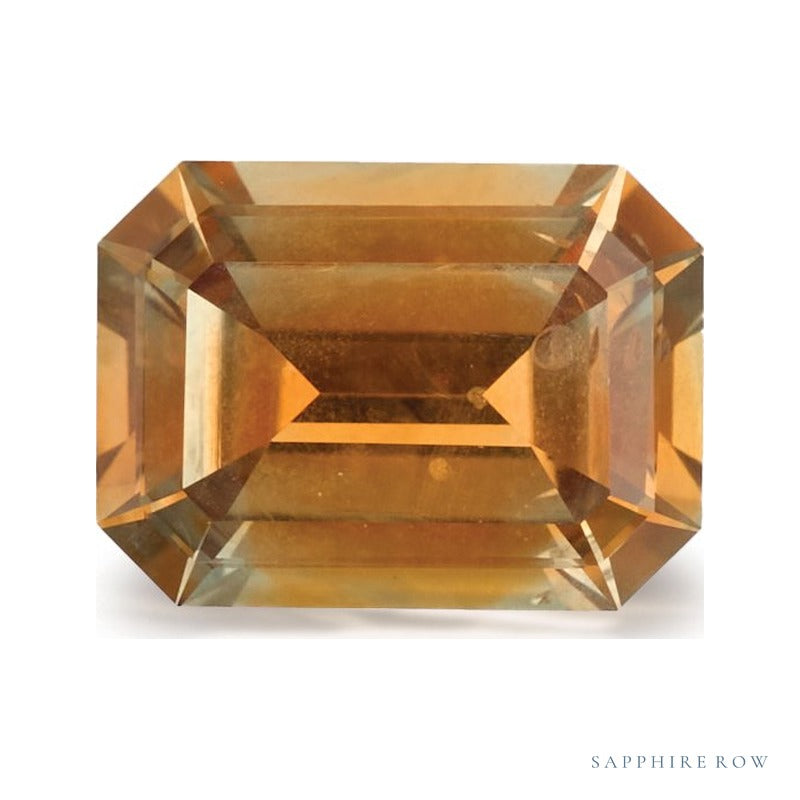 0.98 ct natural orange sapphire from United States, emerald cut | Sapphire Row · cut6