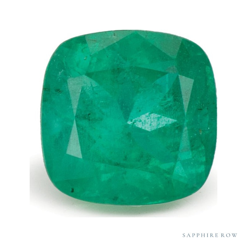 0.97 ct natural green emerald from Zambia, cushion cut | Sapphire Row · cut7