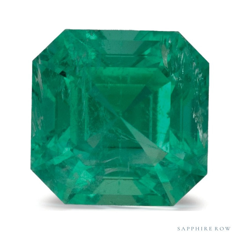 0.94 ct natural green emerald from Afghanistan, asscher cut | Sapphire Row · cut7