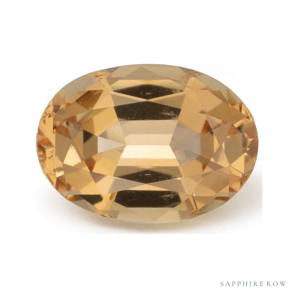 0.90 ct natural golden topaz from Brazil, oval cut | Sapphire Row · cut6