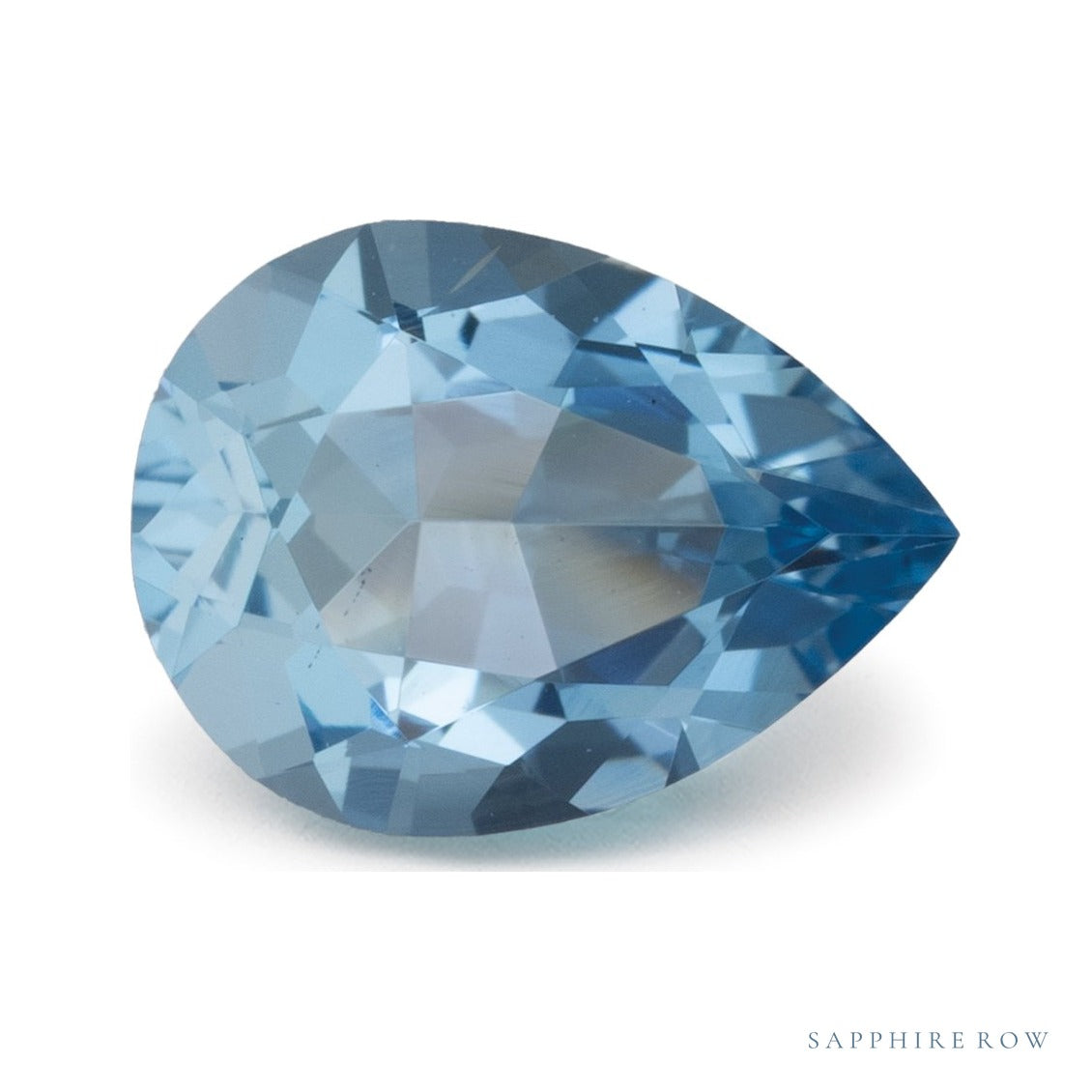 0.89 ct natural blue aquamarine from Brazil, pear cut | Sapphire Row · cut6