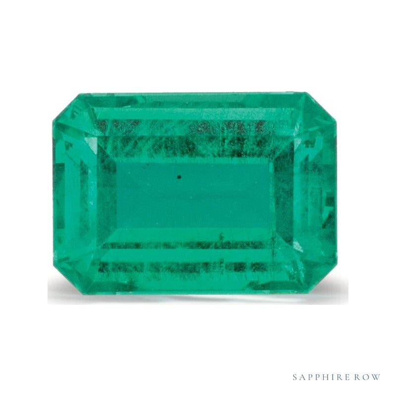 0.87 ct natural green emerald from Zambia, emerald cut | Sapphire Row · cut6