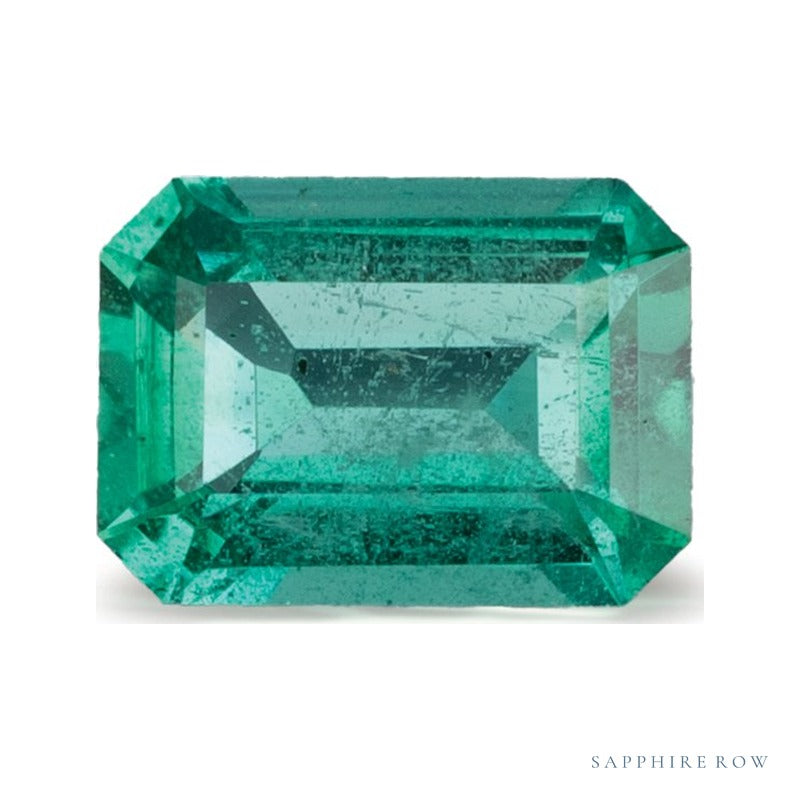 0.84 ct natural green emerald from Zambia, emerald cut | Sapphire Row · cut6