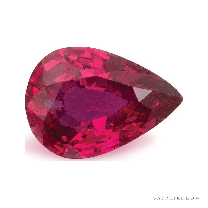 0.81 ct natural red ruby from Thailand, pear cut | Sapphire Row · cut4 · cut5