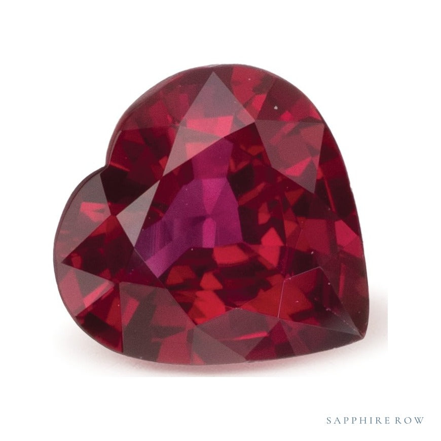 0.74 ct natural red ruby from Mozambique, heart cut | Sapphire Row · cut4 · cut5