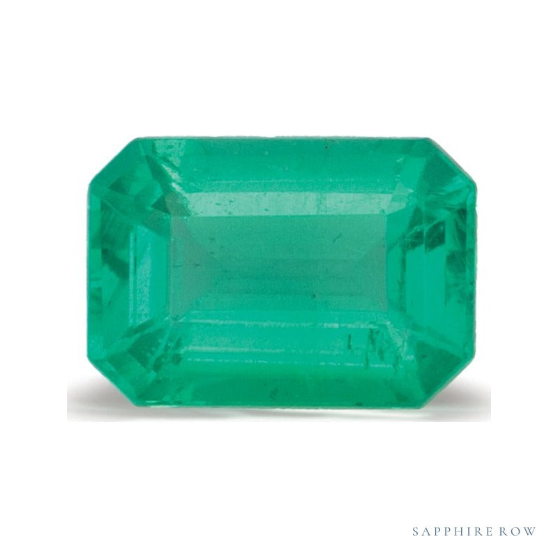 0.73 ct natural green emerald from Zambia, emerald cut | Sapphire Row · cut6