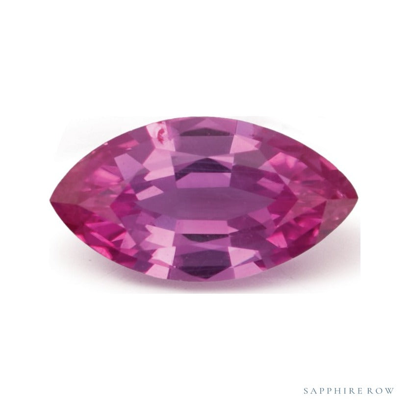 0.71 ct natural pink sapphire from Mozambique, marquise cut | Sapphire Row · cut7