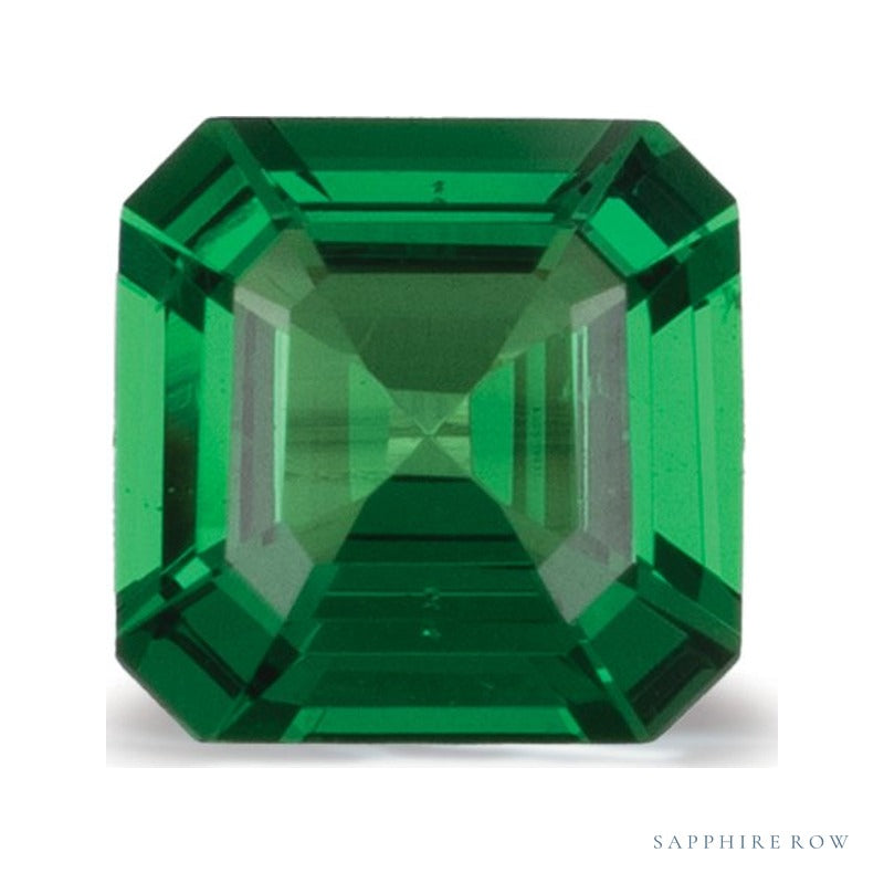 0.71 ct natural green tsavorite garnet from Tanzania, asscher cut | Sapphire Row · cut7