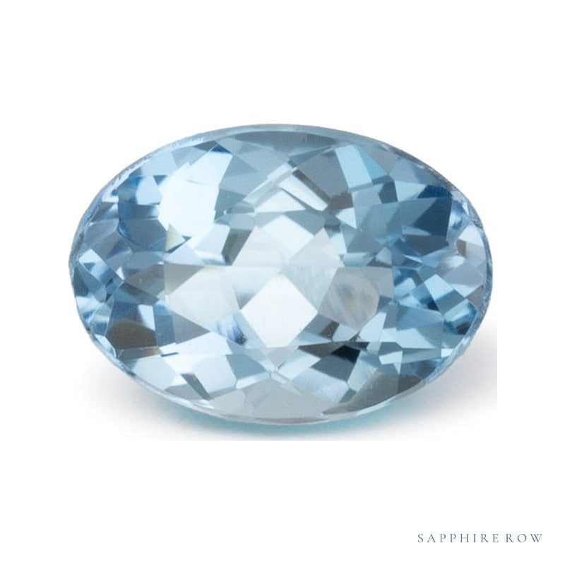 0.69 ct natural blue aquamarine from Brazil, oval cut | Sapphire Row · cut7