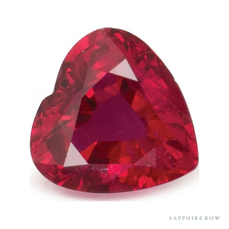 0.63 ct natural red ruby from Mozambique, heart cut | Sapphire Row · cut4 · cut5
