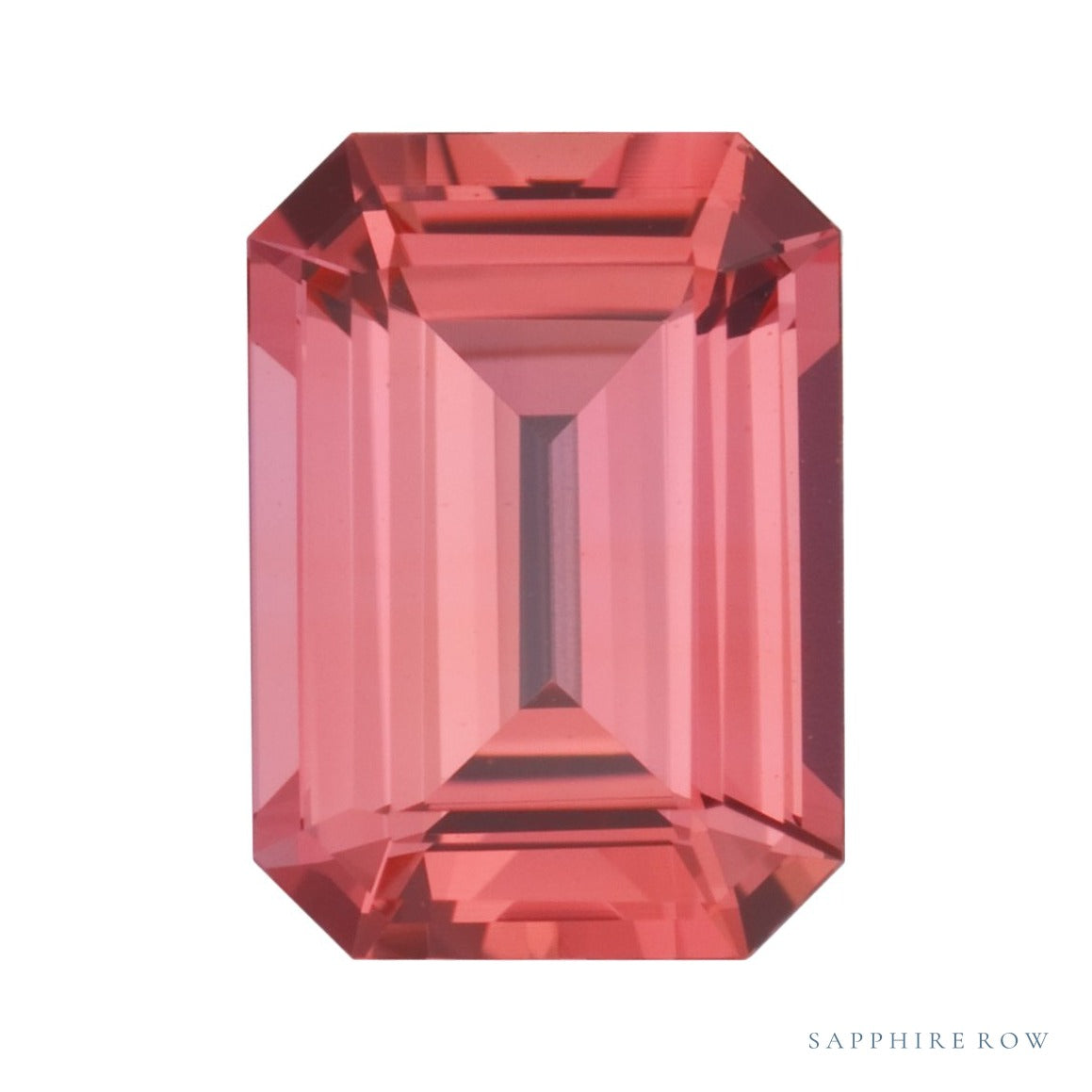 8x6 mm lab-grown padparadscha sapphire, emerald cut | Sapphire Row · cut6