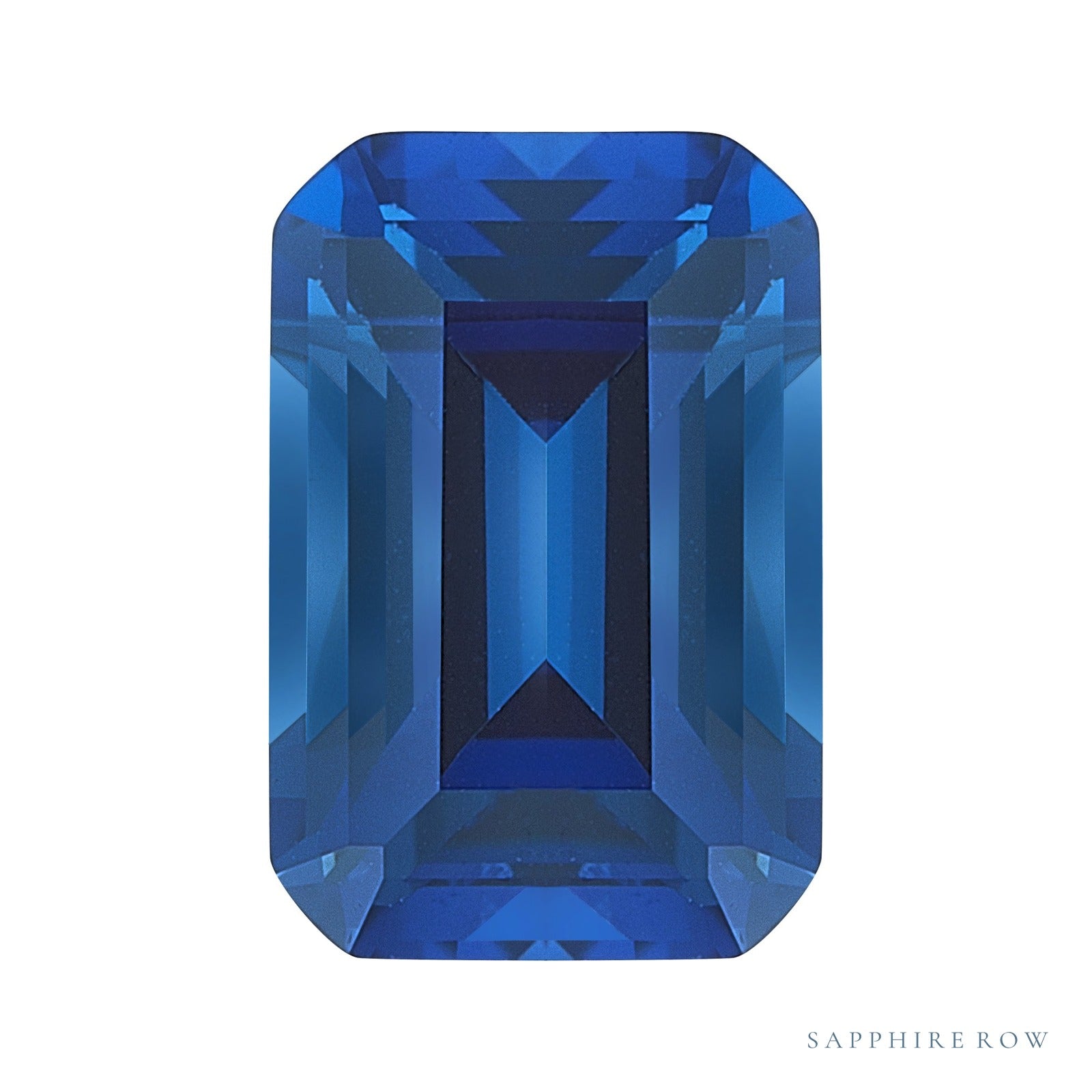 7.5x5.5 mm lab-grown blue sapphire, emerald cut | Sapphire Row · cut6